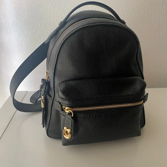 Coach Black Backpack with Gold Accents - Picture 1 of 8